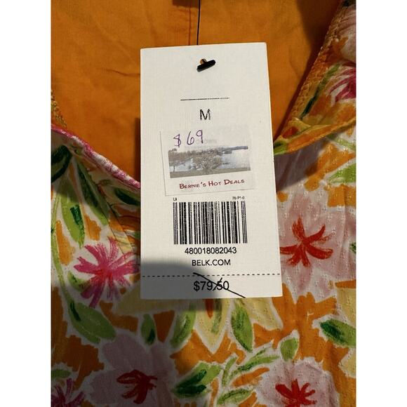 Crown And Ivy Shift Dress Size Medium Floral Sleeveless NWT Beach Costal Resort - Picture 5 of 11